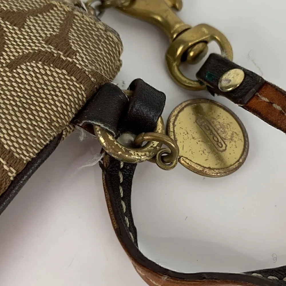 Coach Brown monogram wristlet